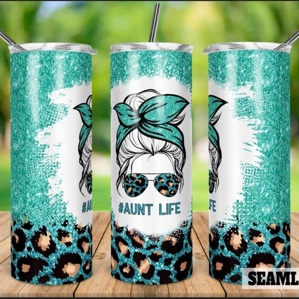 Aunt life 20 oz skinny metal tumbler